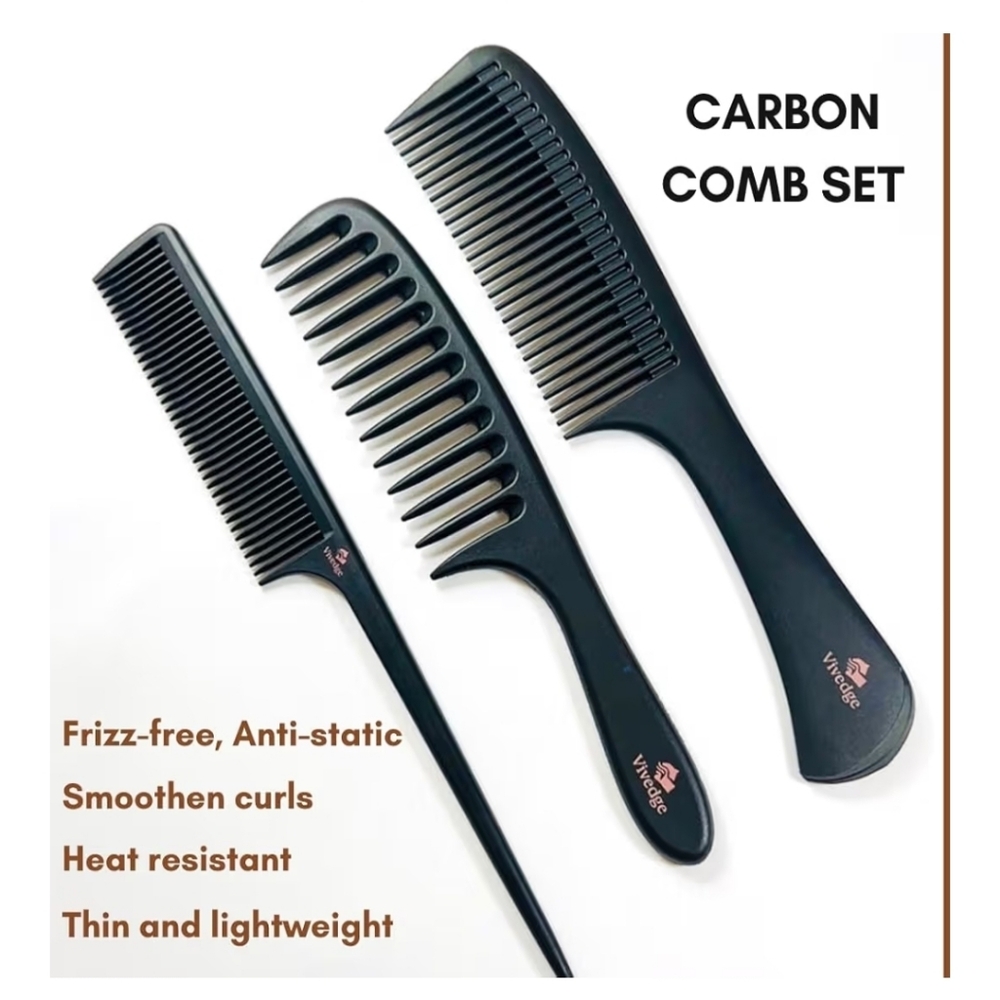 Vivedge Black Comb Set with Pink and Cream Scrunchies - Picture 2 of 12